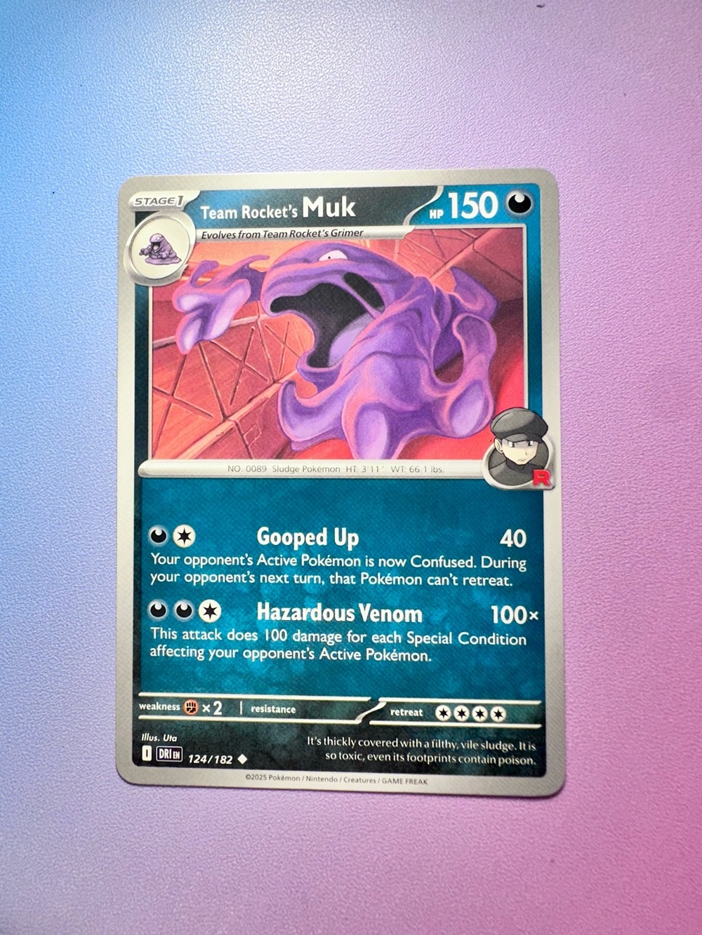 team rocket’s muk - 124/182 (uncommon) — pokemon: destined rivals